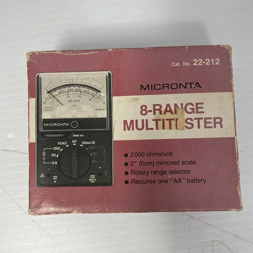 Vintage Micronta 8 Range Multitester No. 22-212 2000 OHMS/Volt